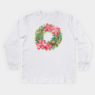 Christmas wreath Kids Long Sleeve T-Shirt